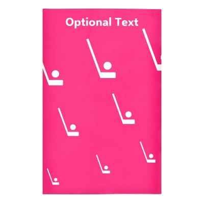 Regular (38cm x 25cm) (Hockey Icon) Hot Pink (Fuchsia) - Stretch Polyester (Personalised with Text)