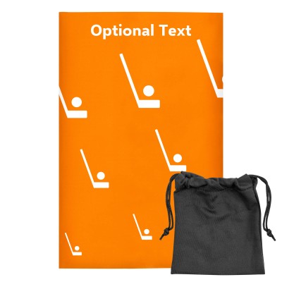Regular (38cm x 25cm) (Hockey Icon) Burnt Orange - Stretch Polyester (Personalised with Text) with Small Black Storage Pouch