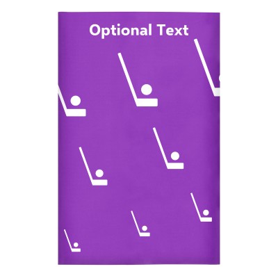 Regular (38cm x 25cm) (Hockey Icon) Purple - Stretch Polyester (Personalised with Text)