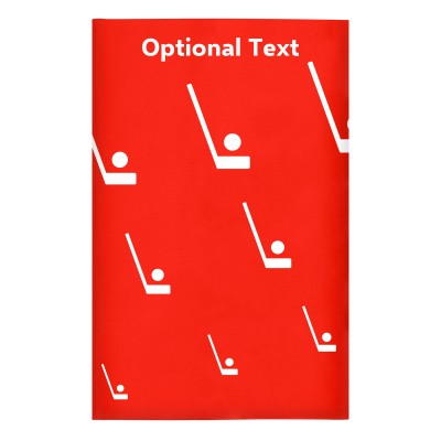 Regular (38cm x 25cm) (Hockey Icon) Red - Stretch Polyester (Personalised with Text)
