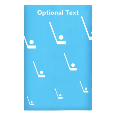 Regular (38cm x 25cm) (Hockey Icon) Sky Blue - Stretch Polyester (Personalised with Text)