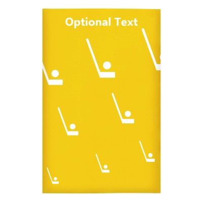 Regular (38cm x 25cm) (Hockey Icon) Yellow - Stretch Polyester (Personalised with Text)