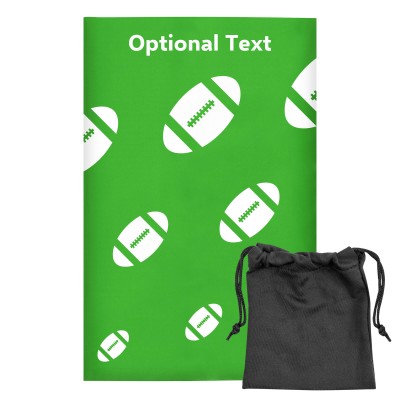 Regular (38cm x 25cm) (Rugby Icon) Bright Green - Stretch Polyester (Personalised with Text) with Small Black Storage Pouch