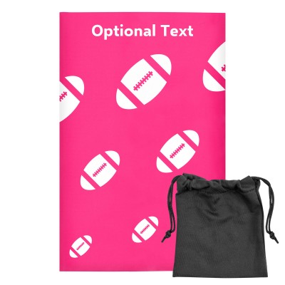 Regular (38cm x 25cm) (Rugby Icon) Hot Pink (Fuchsia) - Stretch Polyester (Personalised with Text) with Small Black Storage Pouch