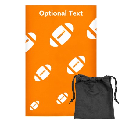 Regular (38cm x 25cm) (Rugby Icon) Burnt Orange - Stretch Polyester (Personalised with Text) with Small Black Storage Pouch