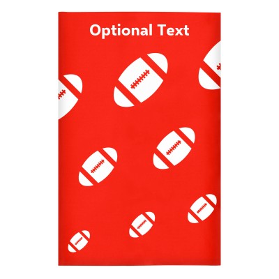 Regular (38cm x 25cm) (Rugby Icon) Red - Stretch Polyester (Personalised with Text)