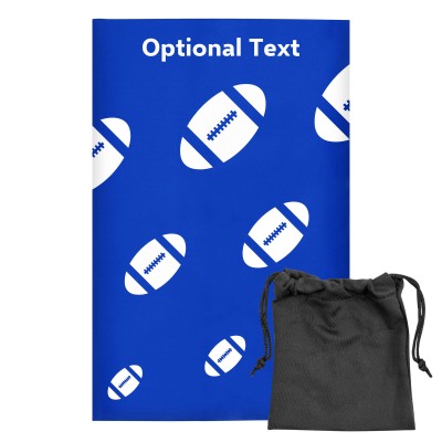 Regular (38cm x 25cm) (Rugby Icon) Royal Blue - Stretch Polyester (Personalised with Text) with Small Black Storage Pouch