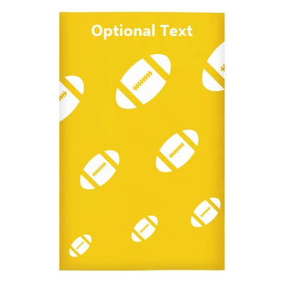 Regular (38cm x 25cm) (Rugby Icon) Yellow - Stretch Polyester (Personalised with Text)