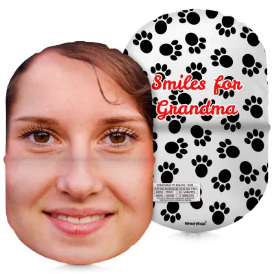 (32cm) - Paws Print Soft Velvet Polyester Fabric Scented (Organic Lavender Buds) (Personalised with Text)