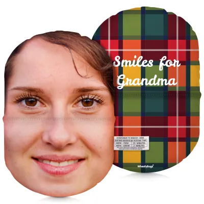 (32cm) - Tartan Check Soft Velvet Polyester Fabric (Personalised with Text)