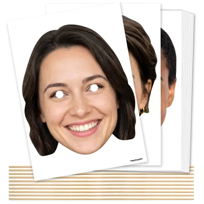 Pack of 10 (A4) DIY + Sticks (10 Different Faces)