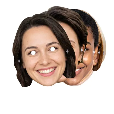 Pack of 10 (A4) Finished Masks + Elastics (10 Different Faces)