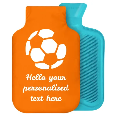 2 Litre (Football Icon) Burnt Orange Soft Velvet Polyester Fabric with Removable Cover (Personalised with Text)
