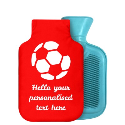 800ml (Football Icon) Red Soft Velvet Polyester Fabric Removable Cover (Personalised with Text)