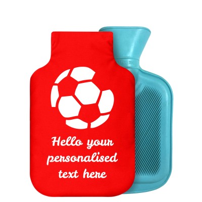 800ml (Football Icon) Red Soft Velvet Polyester Fabric with Removable Cover (Personalised with Text)