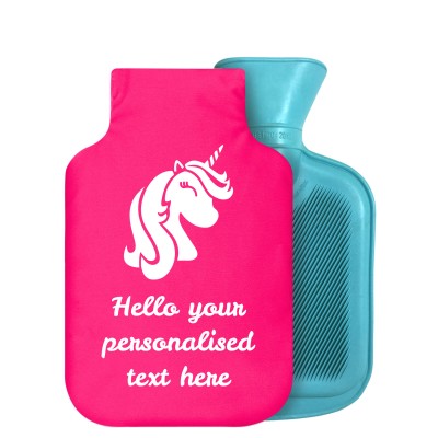 - 800ml Generic from Stock Available Colours (Unicorn Icon) Fuchsia Pink Soft Velvet Polyester Fabric Removable Cover (Optional Personalised Gift Text)