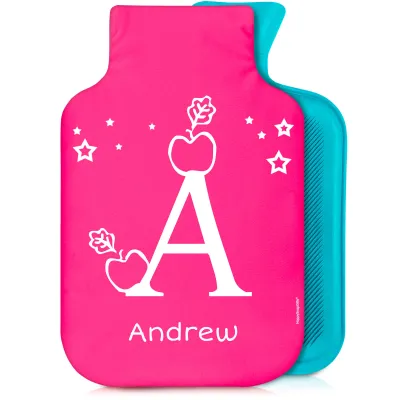 2 Litre with Alphabet Theme Hot Pink (Fuchsia) Soft Velvet Polyester Fabric (Personalised with Text)