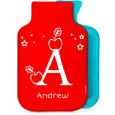 800ml with Alphabet Theme Red Soft Velvet Polyester Fabric (Personalised with Text)