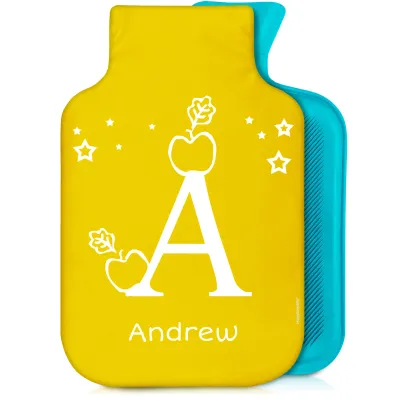 800ml with Alphabet Theme Yellow Soft Velvet Polyester Fabric (Personalised with Text)