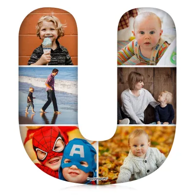 (Hand Cut - Smaller Size) Soft Velvet Polyester Fabric - Letter U