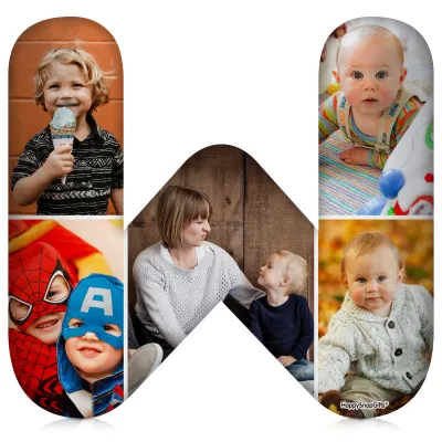 (Hand Cut - Smaller Size) Soft Velvet Polyester Fabric - Letter W