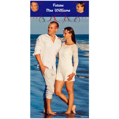 (Navy Blue) 200cm x 55cm (70gsm) (Personalised with Text)