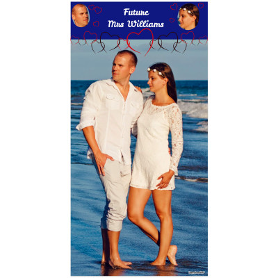 (Navy Blue) 200cm x 75cm (70gsm) (Personalised with Text)
