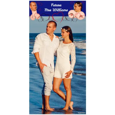 (Navy Blue) 150cm x 55cm (70gsm) (Personalised with Text)