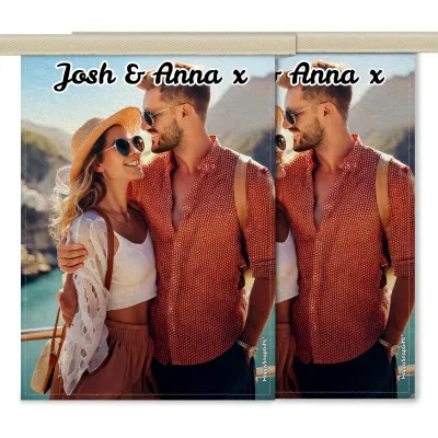 - 1 Metre (2 Rectangular Flags) Mock Suede Polyester Fabric (Personalised with Text)