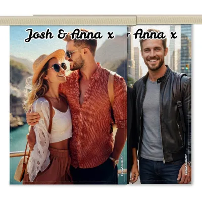- 1 Metre (2 Rectangular Flags) Mock Suede Polyester Fabric (Personalised with Text)