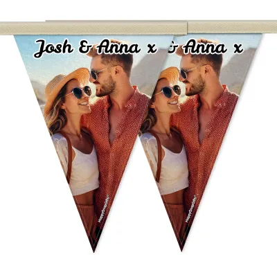 - 1 Metre (2 Triangular Flags) Mock Suede Polyester Fabric (Personalised with Text)