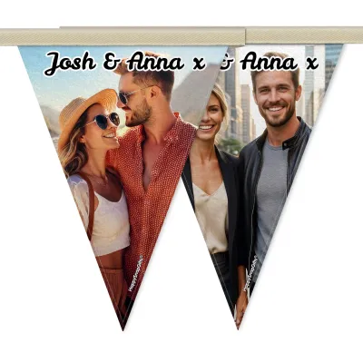 - 1 Metre (2 Triangular Flags) Mock Suede Polyester Fabric (Personalised with Text)