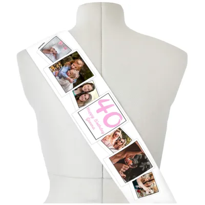 (220cm x 14cm) Baby Pink Mock Suede Polyester Fabric (Personalised with Text)