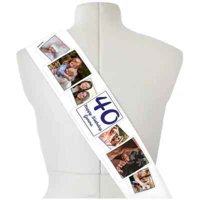 (180cm x 14cm) Navy Blue Mock Suede Polyester Fabric (Personalised with Text)