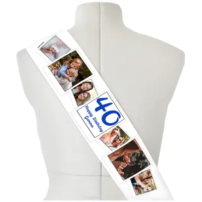 (180cm x 14cm) Royal Blue Mock Suede Polyester Fabric (Personalised with Text)