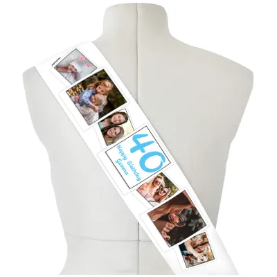 (180cm x 14cm) Sky Blue Mock Suede Polyester Fabric (Personalised with Text)