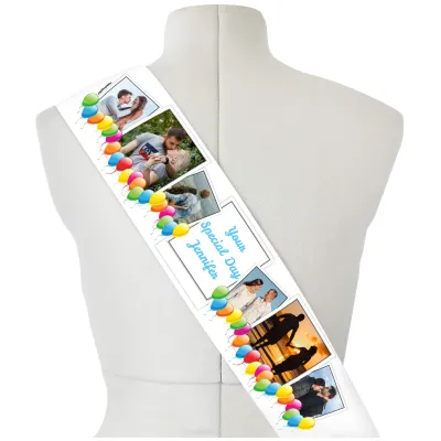 (180cm x 14cm) Sky Blue Mock Suede Polyester Fabric (Personalised with Text)