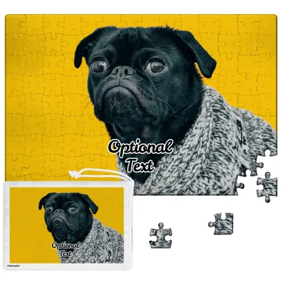 Rectangle with 126 Pieces (27.5cm) (Personalised with Text) with Matching Photo Drawstring Bag