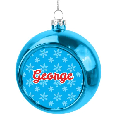 - Blue - Snowflakes on Blue Design (Personalised with Text)