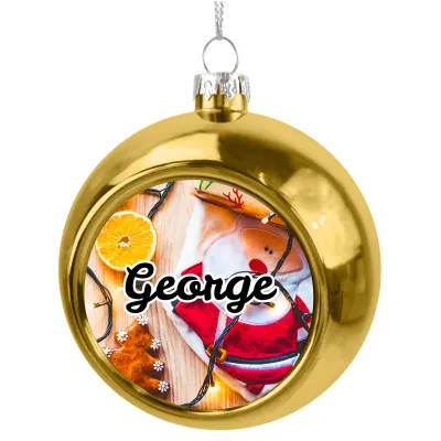 (Gold) - Christmas Decorations Design (Personalised with Text)