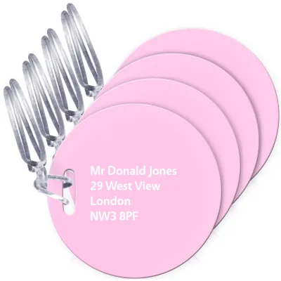 (10cm Circle) Baby Pink with Clear Loop (Personalised with Text)