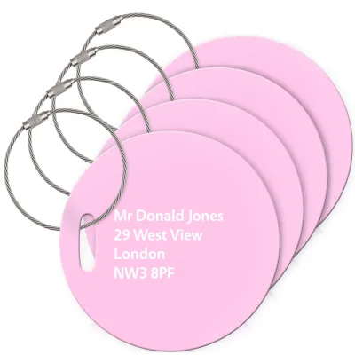 (10cm Circle) Baby Pink with Metal Loop (Personalised with Text)