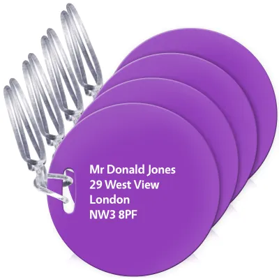 (10cm Circle) Purple with Clear Loop (Personalised with Text)