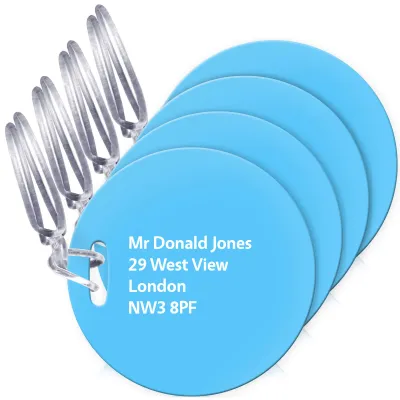 (10cm Circle) Sky Blue with Clear Loop (Personalised with Text)