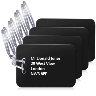 (10cm x 7cm) Black with Clear Loop (Personalised with Text)