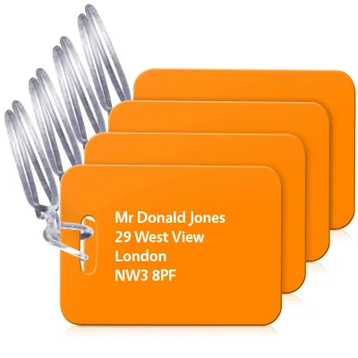 (10cm x 7cm) Burnt Orange with Clear Loop (Personalised with Text)