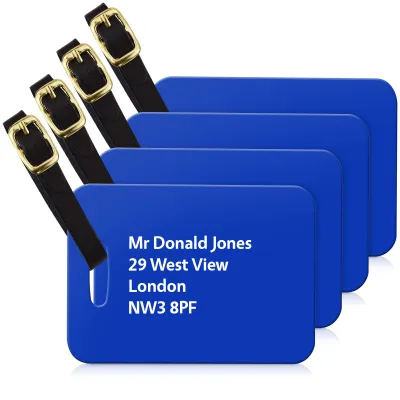 (10cm x 7cm) Royal Blue with Leather Strap (Personalised with Text)