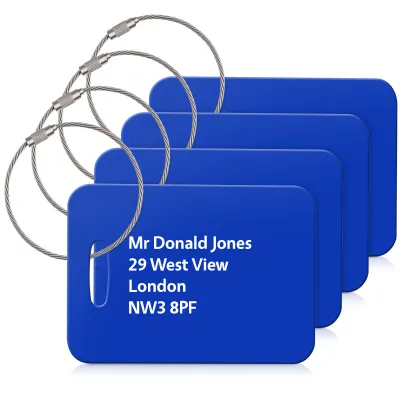 (10cm x 7cm) Royal Blue with Metal Loop (Personalised with Text)