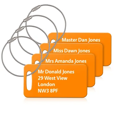 (9cm x 4.5cm) Burnt Orange with Metal Loop (Personalised with Text)