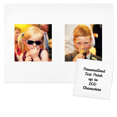 White Mock Suede Polyester Fabric 8 inch / 20cm (2 Photos) (Personalised with Text)